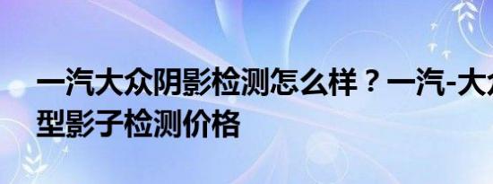 一汽大众阴影检测怎么样？一汽-大众suv车型影子检测价格