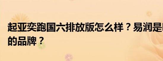 起亚奕跑国六排放版怎么样？易润是哪个国家的品牌？