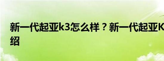 新一代起亚k3怎么样？新一代起亚K3功能介绍