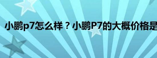小鹏p7怎么样？小鹏P7的大概价格是多少？