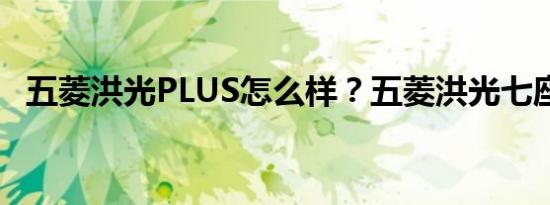 五菱洪光PLUS怎么样？五菱洪光七座优惠