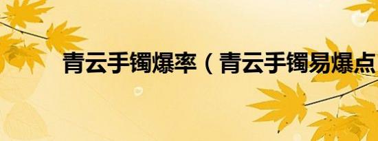 青云手镯爆率（青云手镯易爆点）