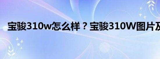 宝骏310w怎么样？宝骏310W图片及报价
