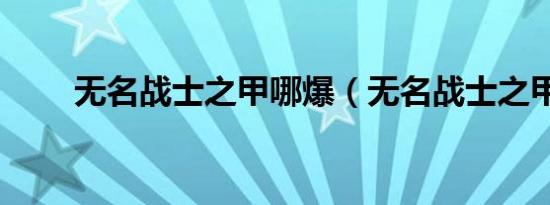 无名战士之甲哪爆（无名战士之甲）