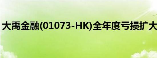 大禹金融(01073-HK)全年度亏损扩大不派息