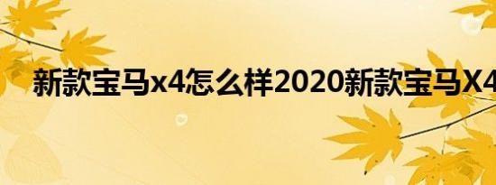 新款宝马x4怎么样2020新款宝马X4价格