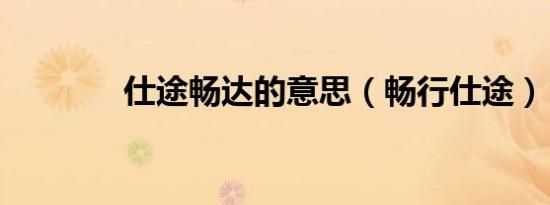 仕途畅达的意思（畅行仕途）