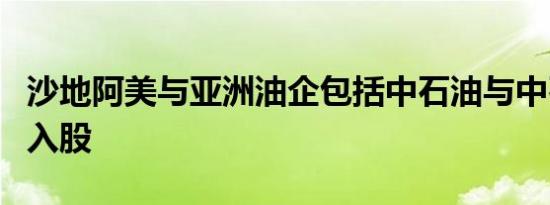 沙地阿美与亚洲油企包括中石油与中石化磋商入股