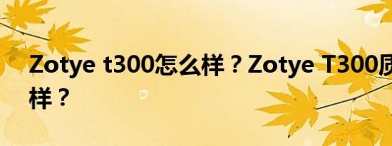 Zotye t300怎么样？Zotye T300质量怎么样？