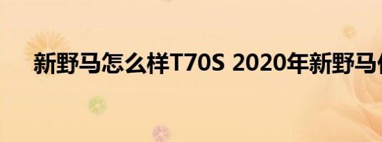 新野马怎么样T70S 2020年新野马价格
