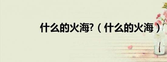 什么的火海?（什么的火海）