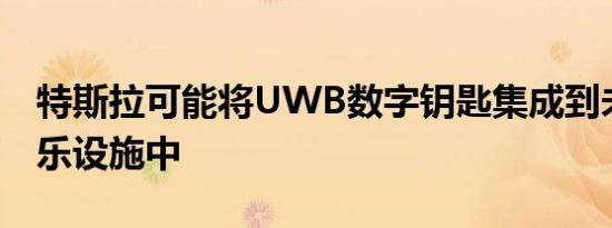 特斯拉可能将UWB数字钥匙集成到未来的娱乐设施中