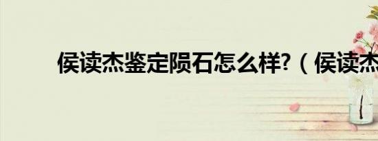 侯读杰鉴定陨石怎么样?（侯读杰）