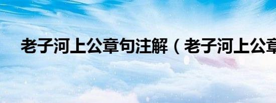 老子河上公章句注解（老子河上公章句）