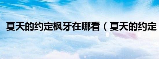 夏天的约定枫牙在哪看（夏天的约定 枫牙）