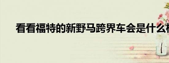 看看福特的新野马跨界车会是什么样子