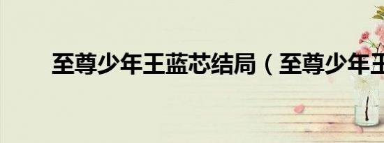 至尊少年王蓝芯结局（至尊少年王）