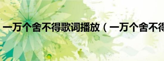 一万个舍不得歌词播放（一万个舍不得铃声）