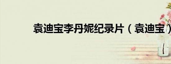 袁迪宝李丹妮纪录片（袁迪宝）