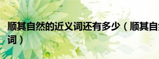 顺其自然的近义词还有多少（顺其自然的近义词）