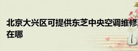 北京大兴区可提供东芝中央空调维修服务地址在哪