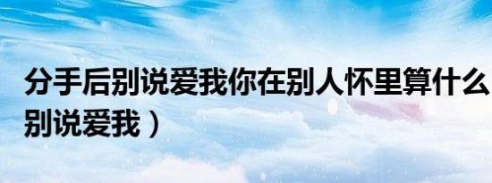分手后别说爱我你在别人怀里算什么（分手后别说爱我）