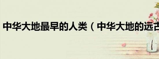 中华大地最早的人类（中华大地的远古人类）