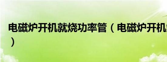 电磁炉开机就烧功率管（电磁炉开机烧功率管）