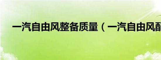 一汽自由风整备质量（一汽自由风配件）