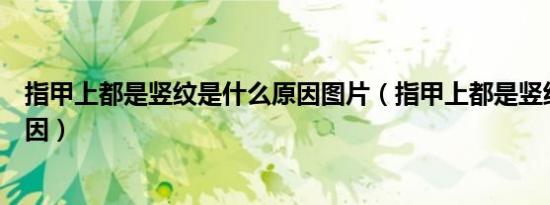 指甲上都是竖纹是什么原因图片（指甲上都是竖纹是什么原因）