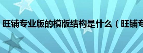 旺铺专业版的模版结构是什么（旺铺专业版）