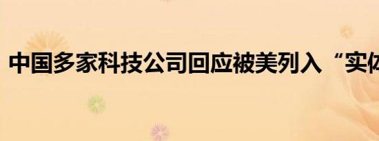 中国多家科技公司回应被美列入“实体清单”