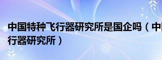 中国特种飞行器研究所是国企吗（中国特种飞行器研究所）