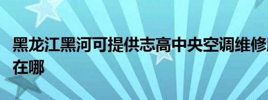 黑龙江黑河可提供志高中央空调维修服务地址在哪