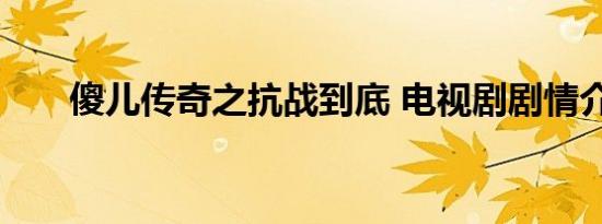 傻儿传奇之抗战到底 电视剧剧情介绍