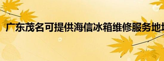广东茂名可提供海信冰箱维修服务地址在哪