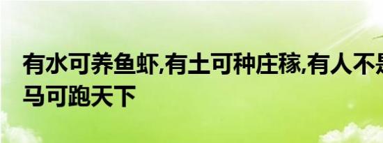 有水可养鱼虾,有土可种庄稼,有人不是你我有马可跑天下