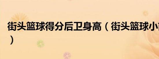 街头篮球得分后卫身高（街头篮球小前锋身高）