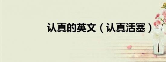 认真的英文（认真活塞）