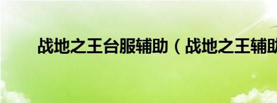 战地之王台服辅助（战地之王辅助）