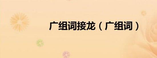 广组词接龙（广组词）