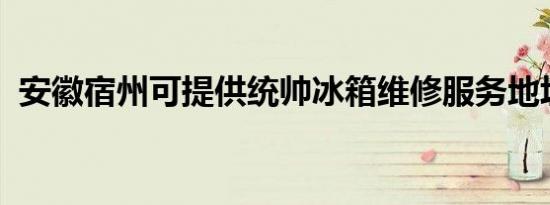 安徽宿州可提供统帅冰箱维修服务地址在哪