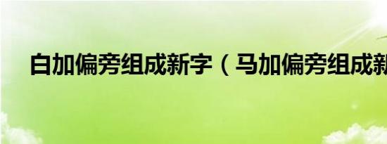 白加偏旁组成新字（马加偏旁组成新字）