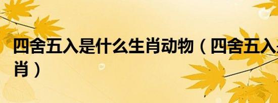 四舍五入是什么生肖动物（四舍五入是什么生肖）