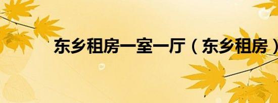 东乡租房一室一厅（东乡租房）