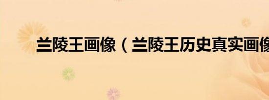 兰陵王画像（兰陵王历史真实画像）