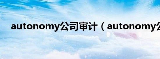 autonomy公司审计（autonomy公司）