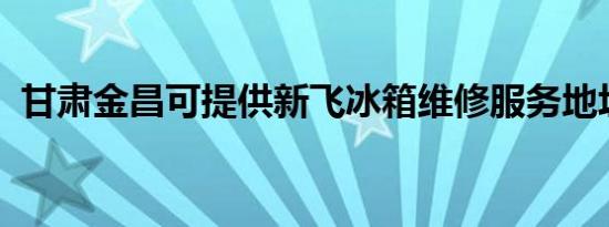 甘肃金昌可提供新飞冰箱维修服务地址在哪
