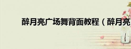 醉月亮广场舞背面教程（醉月亮）
