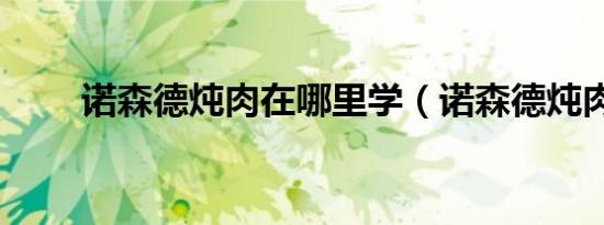 诺森德炖肉在哪里学（诺森德炖肉）